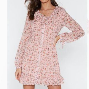 Nasty Gal Pink Shimmy Shimmy More Floral Ruffle Dress | 6